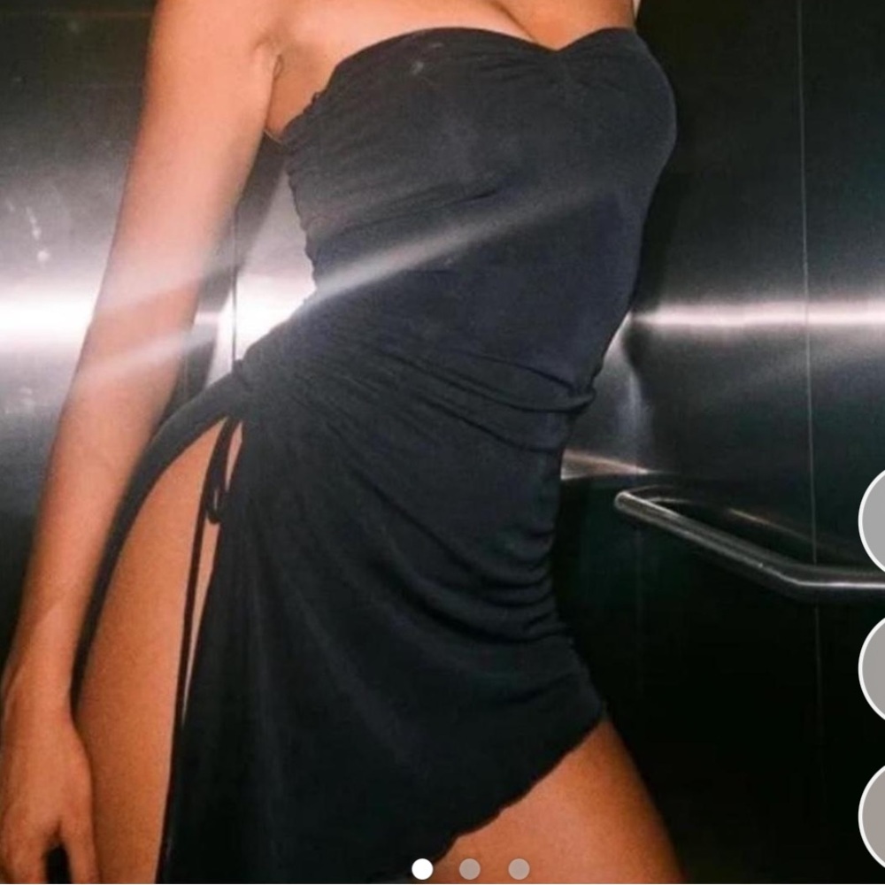 White Fox Boutique Black Asymmetrical Dress